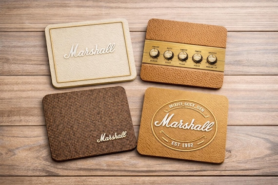 Marshall Amp Style Coasters | Vintage Guitar Inspired Drink Mats (Set of 4)