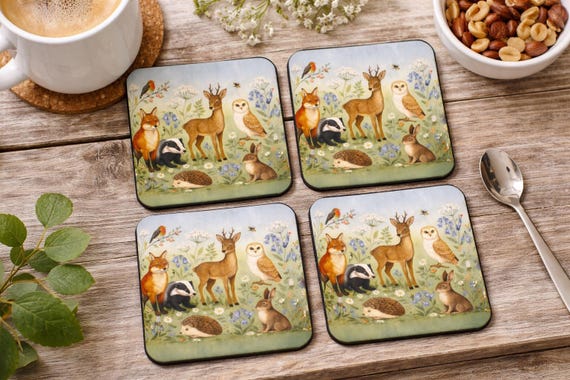 British Wildlife Coaster Set – Set of 4