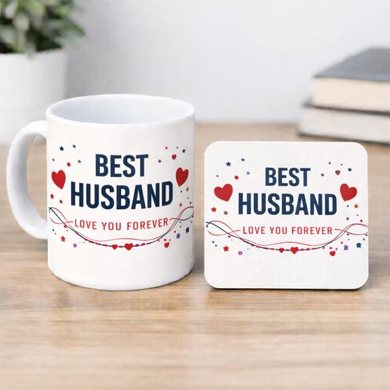 Husband Mug & Coaster Set – Valentine's Day Gift
