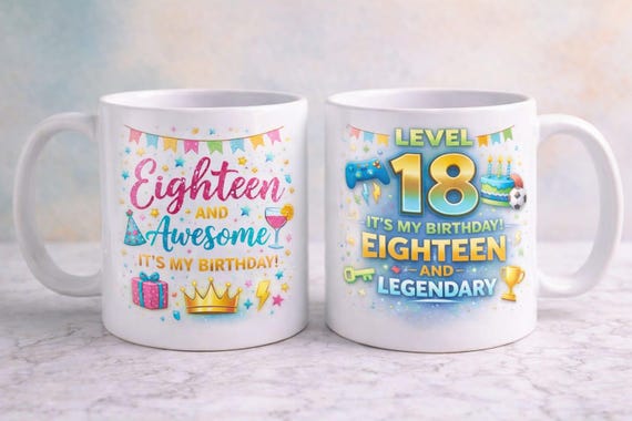 Eighteen and Awesome Birthday Mug