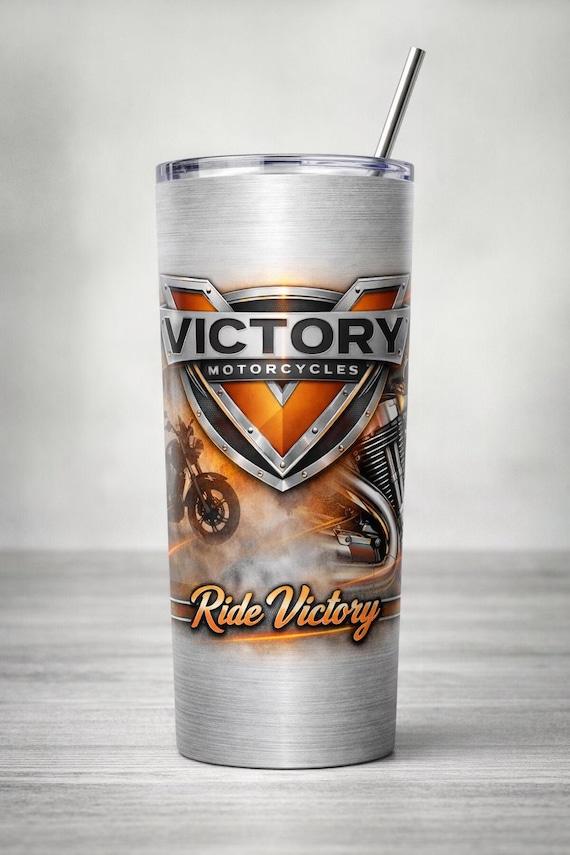 Victory Motorcycles Tumbler 20oz Stainless Steel Travel Cup Motorcycle Gift Biker Tumbler