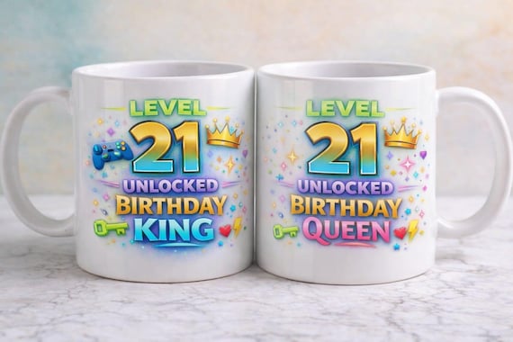 Level 21 Unlocked Birthday Queen/King Mug