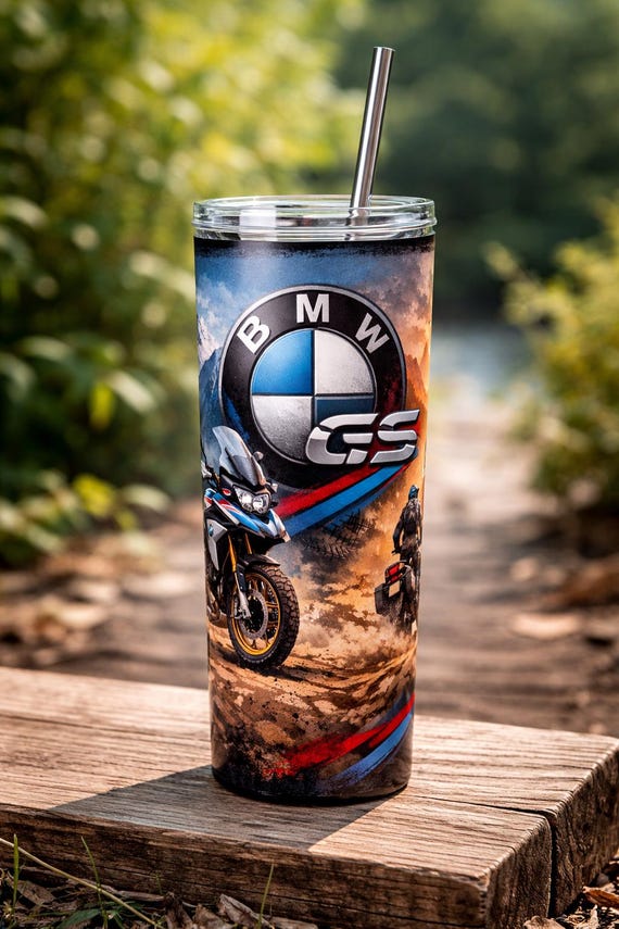 BMW GS Or RT Adventure Motorcycle 20oz Tumbler with Straw Touring Rider Gift