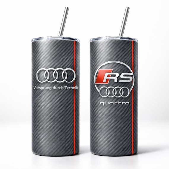Audi RS Carbon Fibre Tumbler | Quattro Performance Cup with Straw