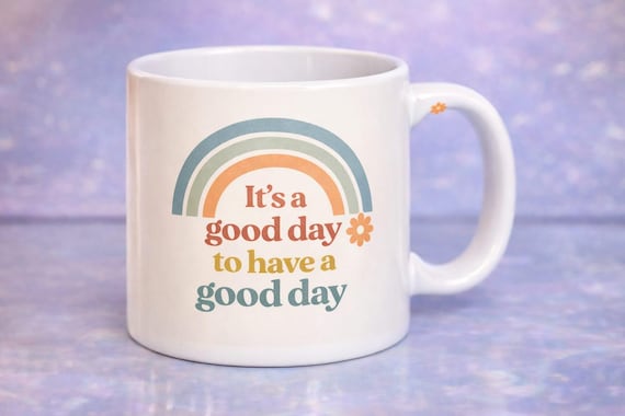 Positive Quote Coffee Mug, Rainbow Affirmation Gift