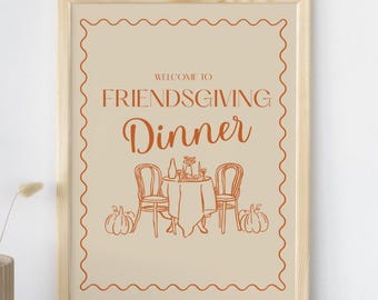Friendsgiving Decor | Printable Poster | Thanksgiving Party Sign | Instant Digital Download
