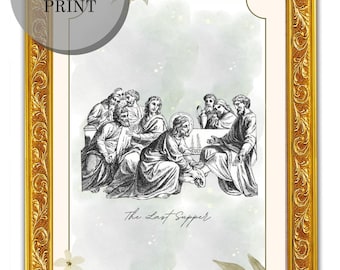 La Última Cena - Impresión digital / Decoración cristiana elegante para el hogar (PNG y SVG)