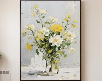 ひまわりの花束 - クロード・モネの手描き油絵の複製、6 つの花の静物