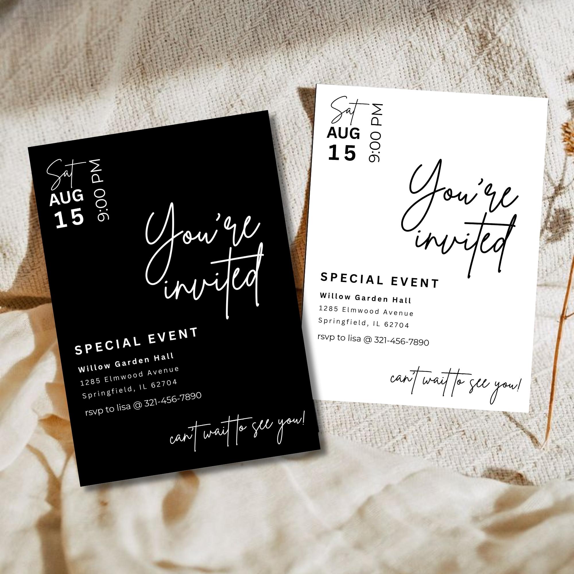 Modern Business Grand Opening Invitation Template: Editable Canva Design (Digital Download)