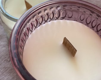 Japanese Magnolia Pineapple Soy Wax Candle, Wood Wick, Blossom Bloom Scent
