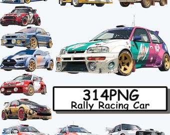Rally Drift Racing Cars PNG Bundle | Clean Speed Car Clipart Set