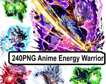Anime Energy Warrior PNG Bundle – Explosive Power Aura Fighter Clipart Pack - 240 PNG Files)