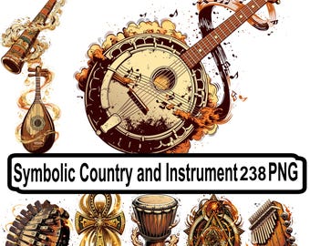 Symbolic Country and Instrument 238 PNG Bundle – Traditional Culture & Global Heritage Clipart