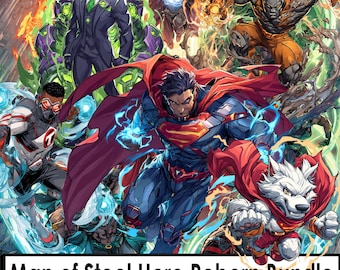 Man of Steel Hero Reborn – Complete Characters Comic Style 57 PNG Bundle