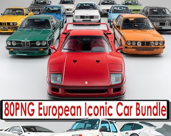European Iconic Car Clipart Bundle - Clean PNG