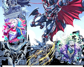Dark Knight Hero, Clown Trickster & Chaos Queen PNG Bundle