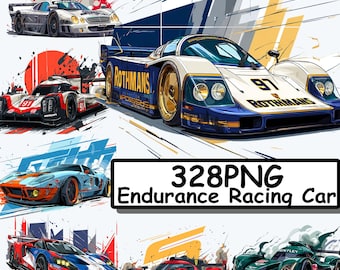Endurance Racing Car Clipart PNG | Hypercar Speed Design | Clean & Dynamic Effect | 328 Files
