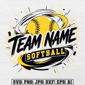 Softball SVG, Softball PNG, Softball Team Logo Design Svg, Softball Team Png, Softball Player Template.  Softball Shirt Png, Softball Dxf