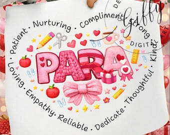 Para Love Appreciation PNG, Embroidery Style Design (Digital Download)