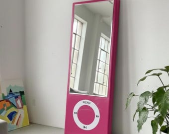 Giant iPod Mirror Decorative Wall Art | Pink iPod Mirror | Big Retro Tech Aesthetic | Cheap iPod Mirrors