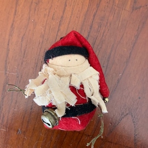 Vintage H.C. Accents Boyds Bears Rustic Plush Felt Santa Christmas Holiday Ornament