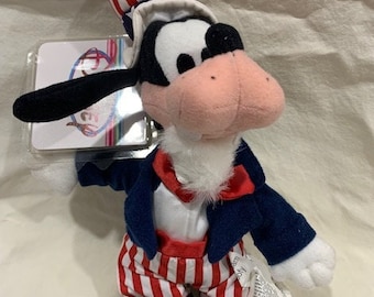 Vintage Disney Goofy as Uncle Sam Bean Bag Plush with Tag