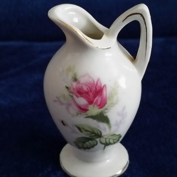 Miniature Vintage Japan Floral Porcelain Pitcher Urn