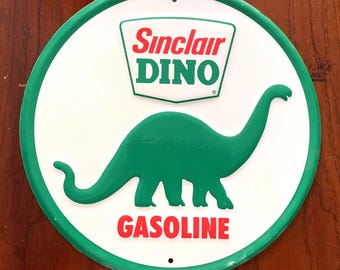 Vintage Porcelain Sinclair Dino Gasoline Service Station Advertising Sign