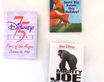 Collectible Disney's Cast Member Disney Movie Pinback Promo Advertising Pin Set - Mint