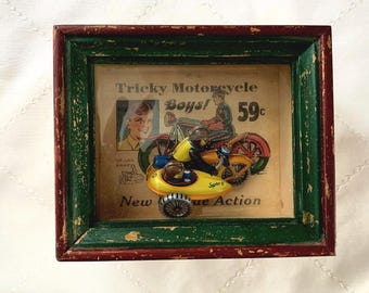 Vintage Toy Tricky Motorcycle Boys from Pelzman Designs Shadows of Yesterday Toys in the Cupboard