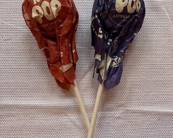 Colorful Pair Tootsie Pop Christmas Ornament - Great Vintage Condition