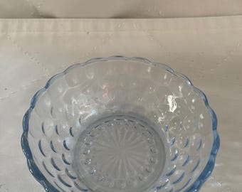 Vintage Anchor Hocking Sapphire Blue Bubble or Bullseye glass bowl