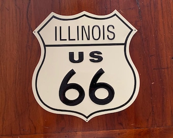 Vintage US Route 66 Road Shield Sign - Illinois