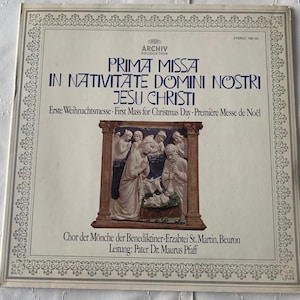 Archiv Production Gregorian Chant First Mass For Christmas Day. Vinyl LP Record Album