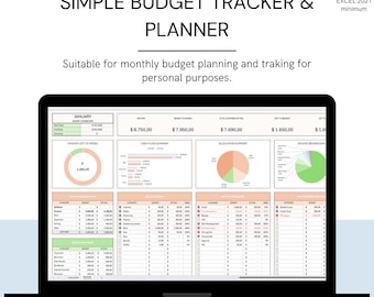 Excel Budget Planner – Monitoraggio delle spese mensili, dashboard dei risparmi (download digitale)