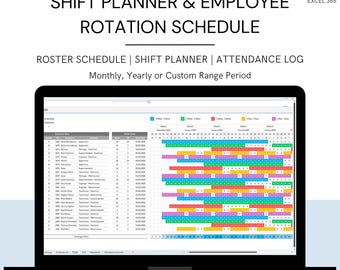 Modello Excel per pianificatore di turni e programma di registrazione dei dipendenti/monitoraggio delle presenze