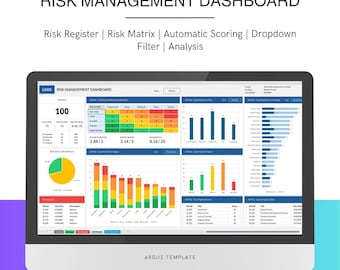Dashboard automatizzata per la gestione dei rischi / Registro dei rischi e matrice in Excel (download digitale)