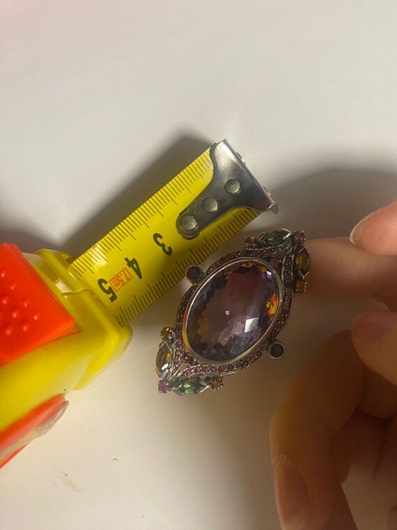 Vintage Amethyst Statement Ring, Sterling Silver,… - image 14
