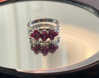Vintage Natürlicher Rubin 925 Sterling Silber Ring - US Größe 6