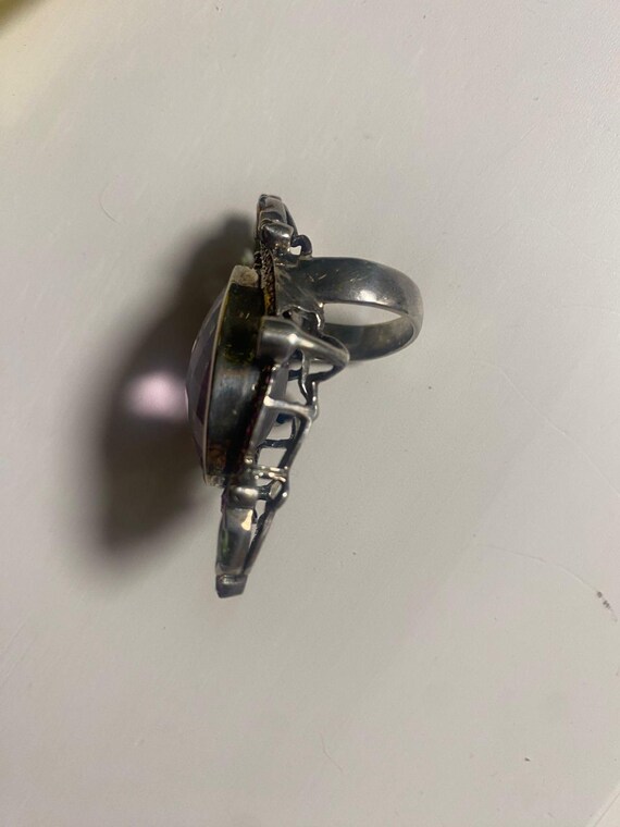 Vintage Amethyst Statement Ring, Sterling Silver,… - image 16