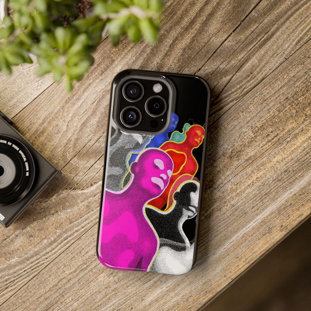 Neon Pop-art Portrait Phone Case | Magnetic Impact-resistant Cases - Etsy