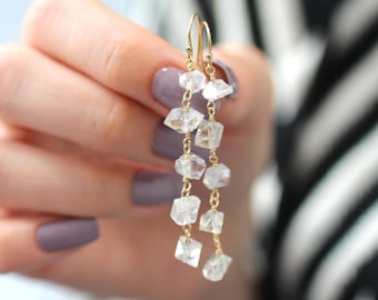 Crystal Wire Wrapped Dangle Earrings - Choose your metal!