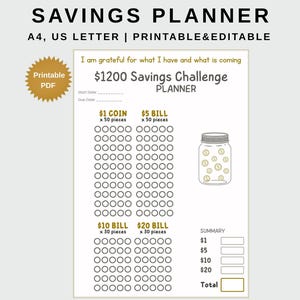 ADHD Friendly Kids & Family Savings Planner | Simple Money Tracking for Creative Minds | Printable, Fillable PDF | A4, US Letter