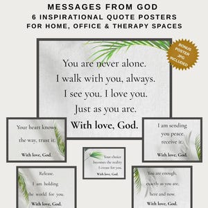 Heilende Gottbotschaft Print-Set | Zitate zur emotionalen Unterstützung für Komfort und Beruhigung | 6 druckbare Poster | 7 Größen (Digitaler Download)