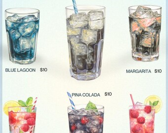 Editable Signature Drink Menu Bar Template (5x7) Digital Downloadable Product
