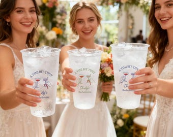A TINI BIT TIPSY Bachelorette Party Frosted Cups, Custom Martini Shot Cups, Martini Bachelorette Party Cups, Bridal Shower Cups, Party Decor