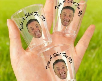 Custom Groom Face Shot Glasses, Personalized Bachelorette Party Favors, Plastic Shot Glasses, Groom Face Cups, Groom Face Party Favors