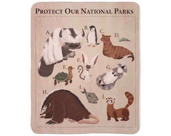Couverture en polaire sherpa protégeons nos parcs nationaux | Bison volant inspiré des dessins animés