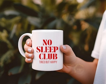 No Sleep Club Tasse | Lustige Eltern Tasse | Geschenk für frischgebackene Eltern | Mama Papa Becher | Baby Humor Tasse | Geschenkidee Eltern