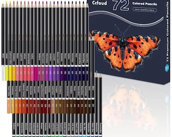 Juego de 72 lápices de colores de mina blanda de 3,0 mm, lápices de artista difuminables para dibujar, esbozar y sombrear. Materiales de arte.